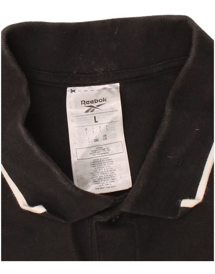 Camisa polo masculina REEBOK grande algodão preto