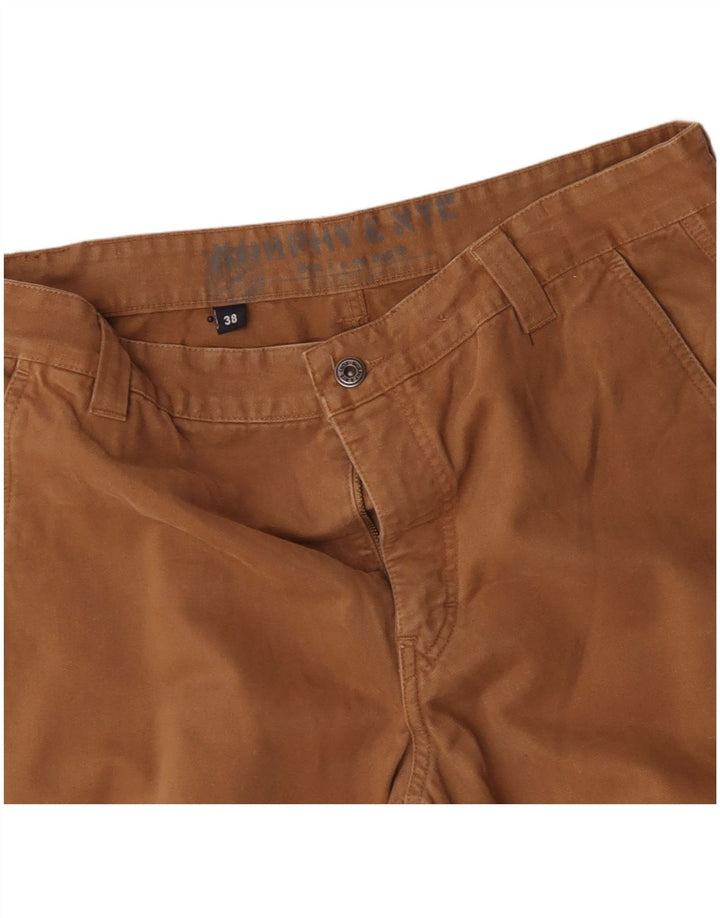 Murphy & Nye Mens Sailmakers Straight Chino Calças W38 L28 Algodão Bege