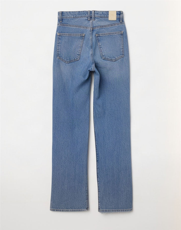 Calça jeans reta feminina Zara EU 38 pequena W28 L29 algodão azul