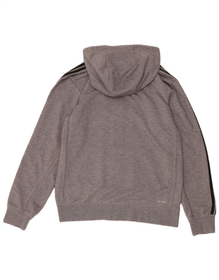 ADIDAS Mens Climalite Zip Hoodie Suéter Médio Algodão Cinza