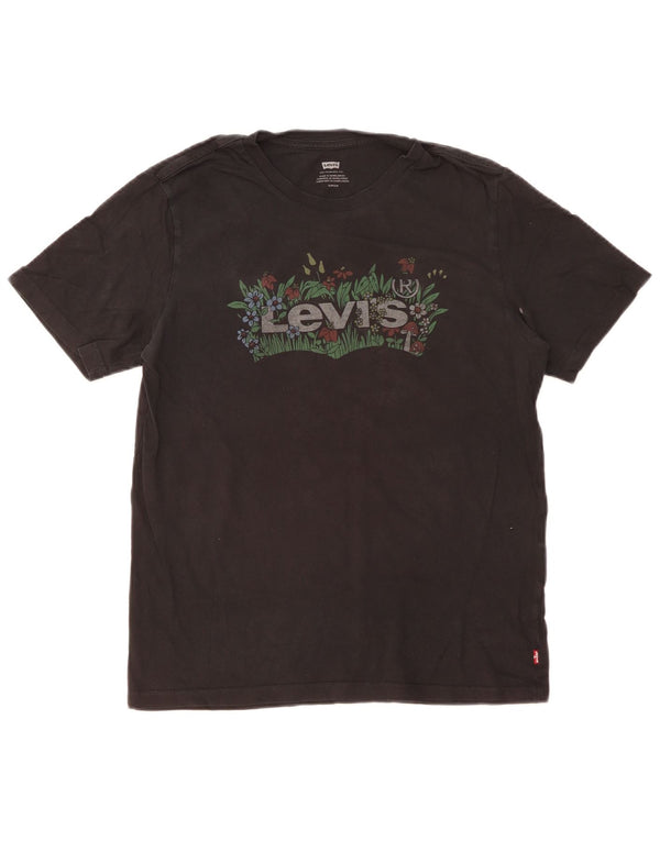 Camiseta gráfica masculina Levi's Top pequeno algodão preto