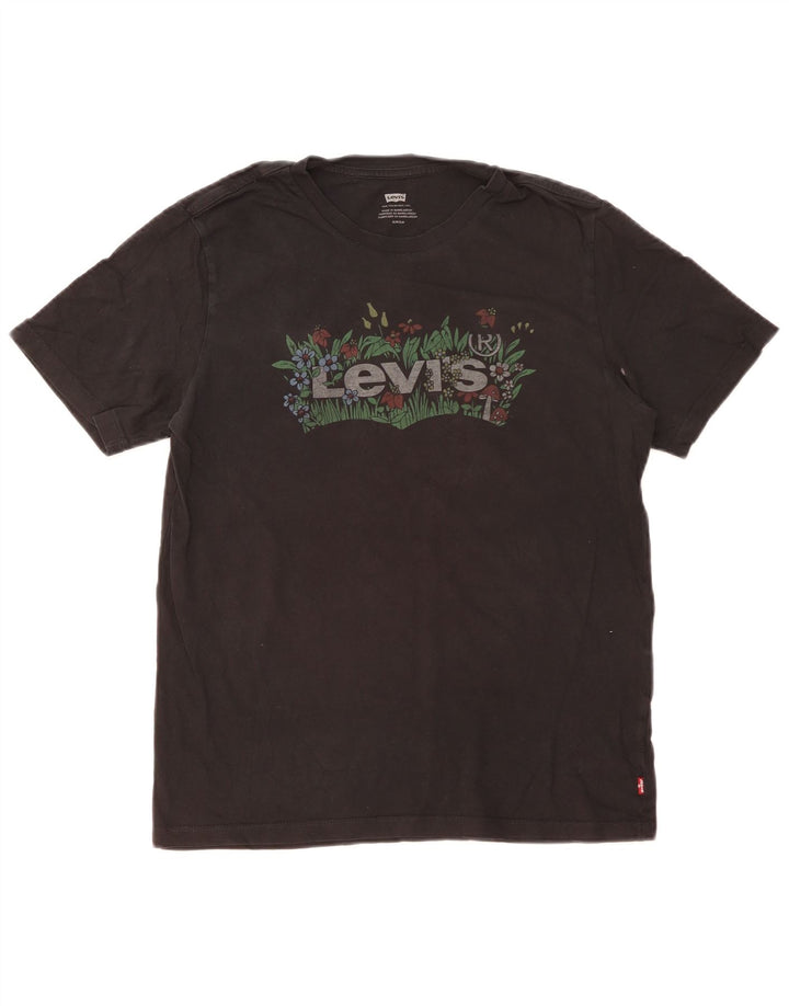 Camiseta gráfica masculina Levi's Top pequeno algodão preto