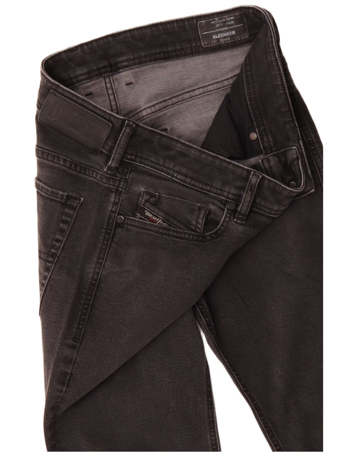 DIESEL Calça jeans feminina Sleenker skinny W31 L32 algodão preto