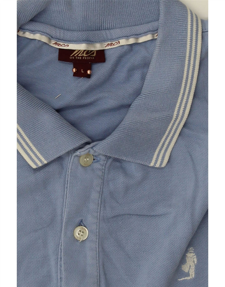 MARLBORO CLASSICS Mens Polo Shirt Large Blue Cotton Vintage Marlboro Classics and Second-Hand Marlboro Classics from Messina Hembry 