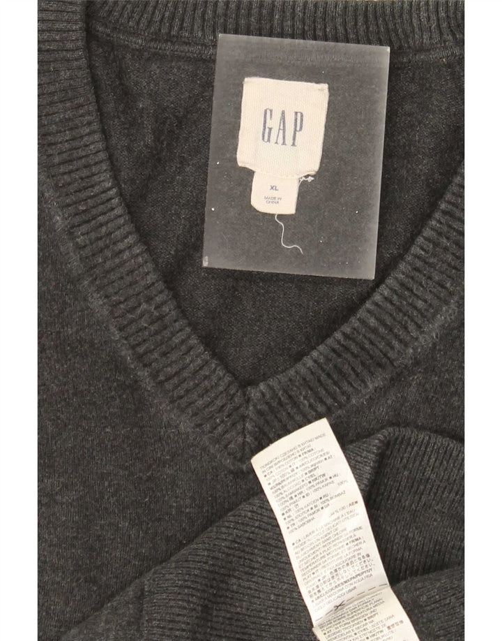 Suéter masculino Gap com decote em V XL algodão cinza
