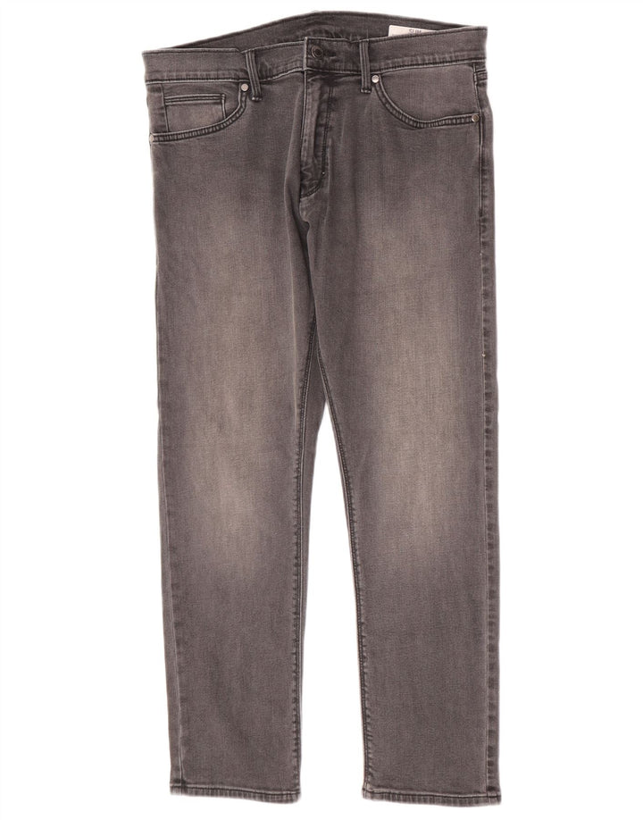 Marks & Spencer Mens Slim Jeans W34 L29 Algodão Cinza