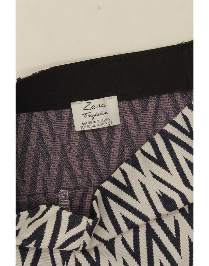 Zara Womens Trafaluc Mini Saia Médio W28 Azul Marinho Geométrico