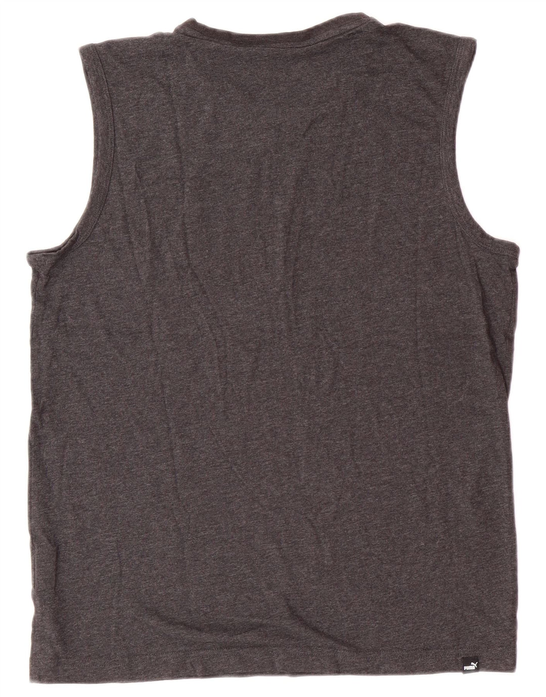 PUMA Mens Graphic Vest Top Médio Cinza Algodão Flecked