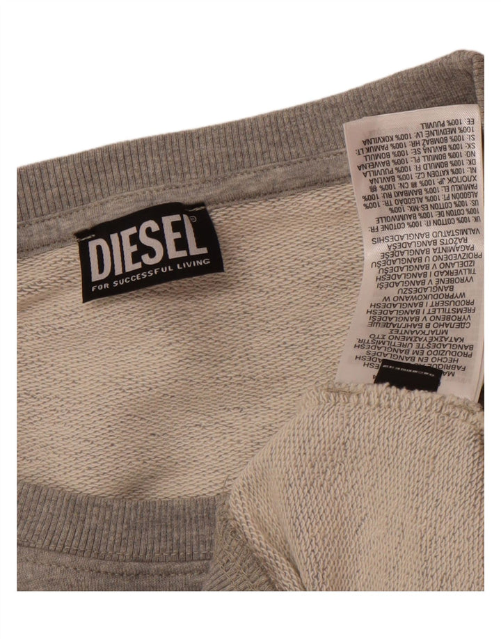 Suéter gráfico feminino DIESEL UK 14 algodão cinza médio