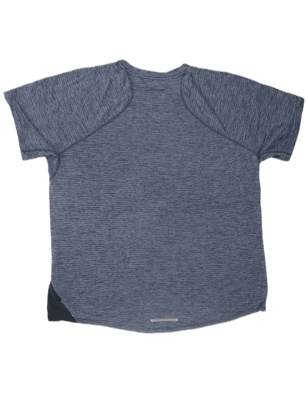 Camiseta masculina NIKE Dri Fit XL azul manchada de poliéster