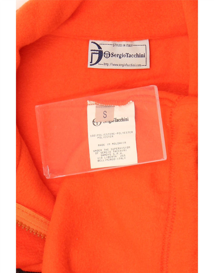 Sergio Tacchini Suéter masculino de lã com zíper e gola pequena poliéster laranja