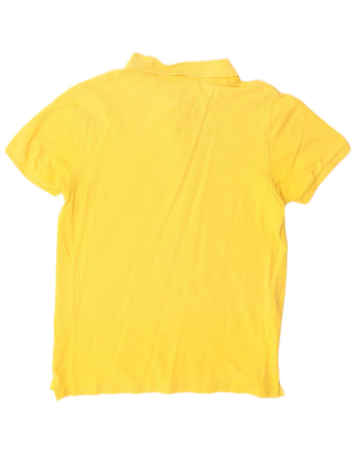 Camisa polo masculina Lyle & Scott de algodão amarelo médio