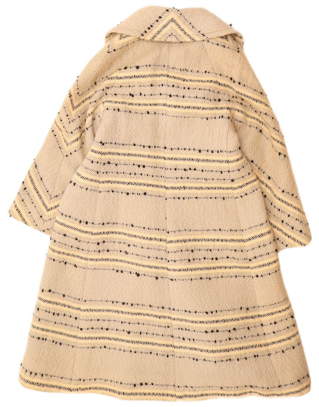 Sobretudo feminino vintage IT 46 grande listrado branco
