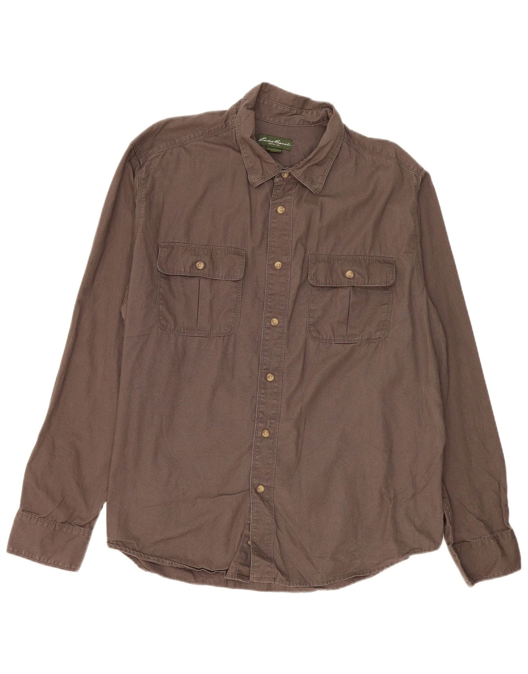 Camisa masculina Eddie Bauer 2XL algodão marrom