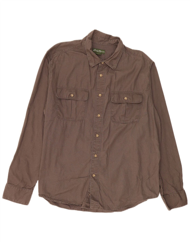 Camisa masculina Eddie Bauer 2XL algodão marrom