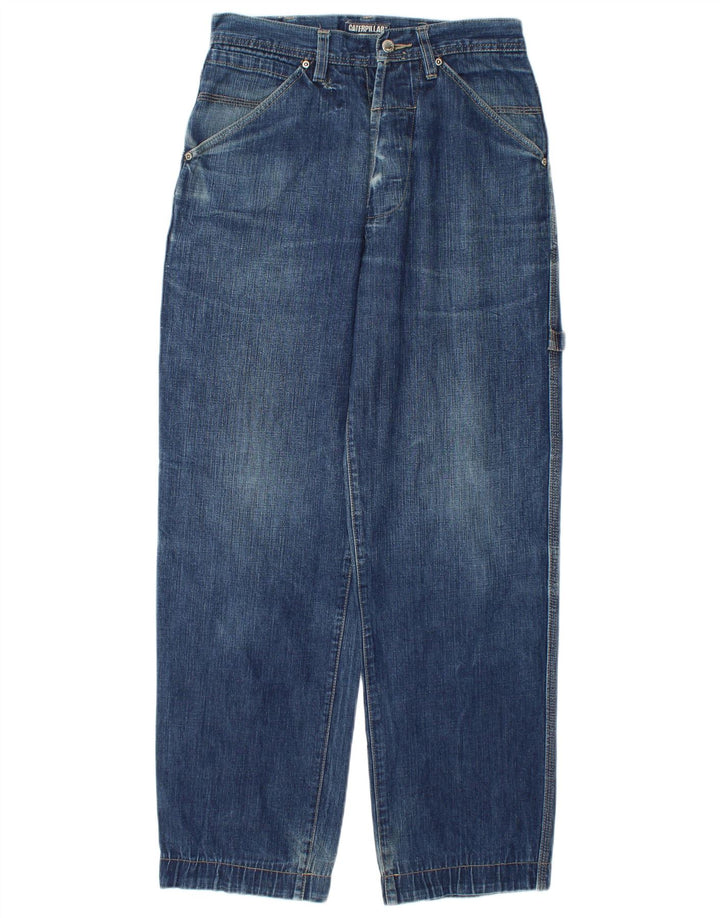 Calça jeans reta masculina Caterpillar Cargo W28 L31 algodão azul