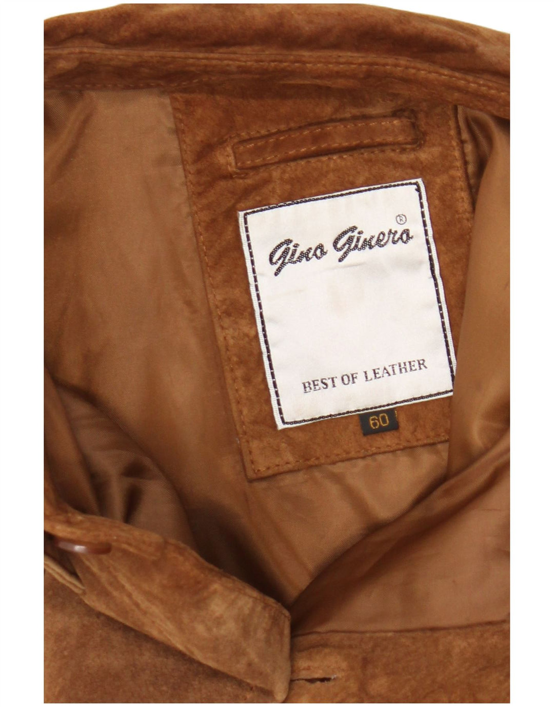 Jaqueta masculina vintage de camurça UK 42 XL couro marrom