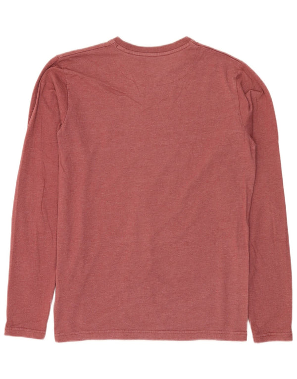 Weird Fish Mens Top Manga Longa Pequeno Algodão Vermelho