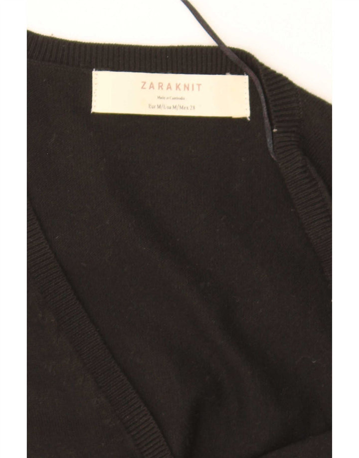 Suéter cardigã feminino Zara Reino Unido 12 médio preto