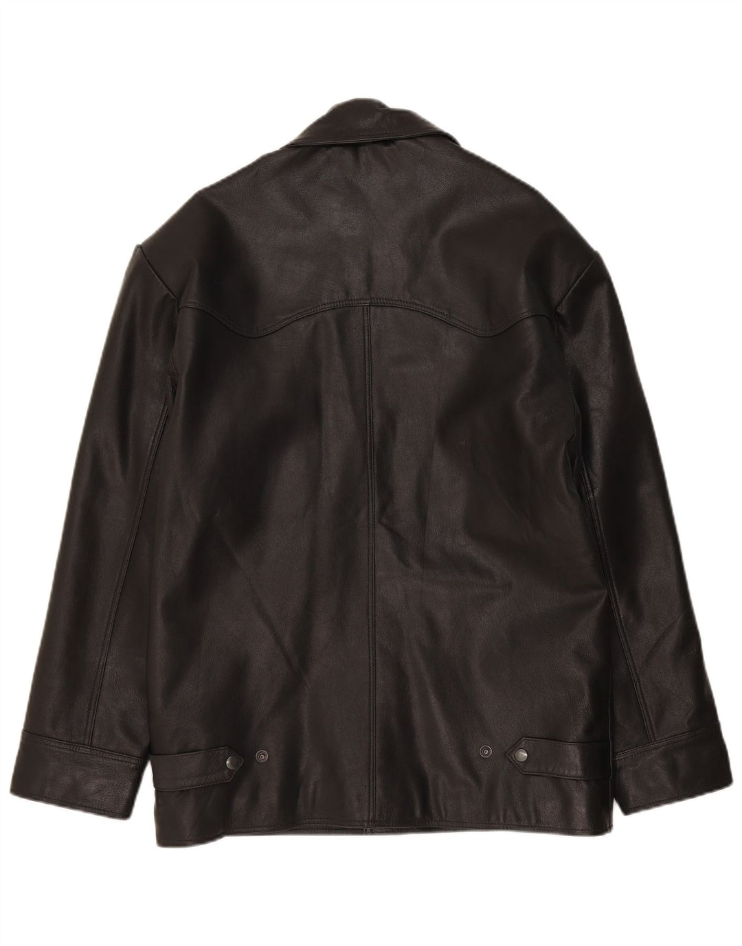 Jaqueta de couro masculina Milan UK 38 média preta clássica