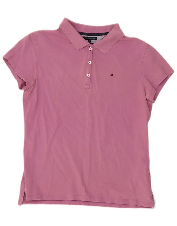 Camisa polo feminina Tommy Hilfiger Slim Fit Reino Unido 18 XL algodão rosa