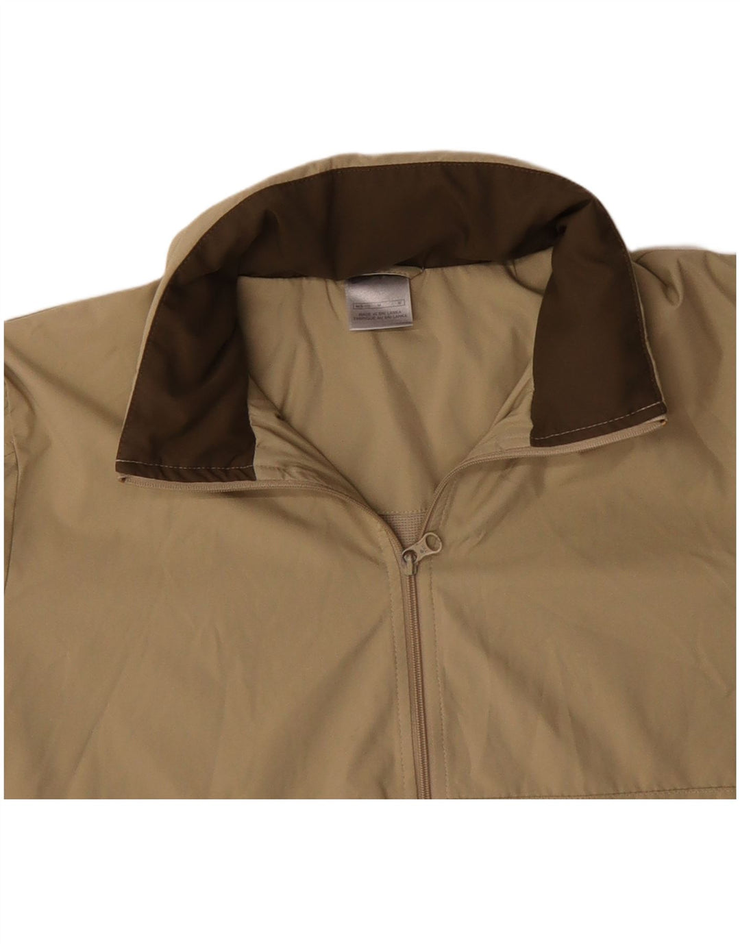 NIKE Womens Crop Hooded Tracksuit Top Jacket EUA 8/10 Médio Bege