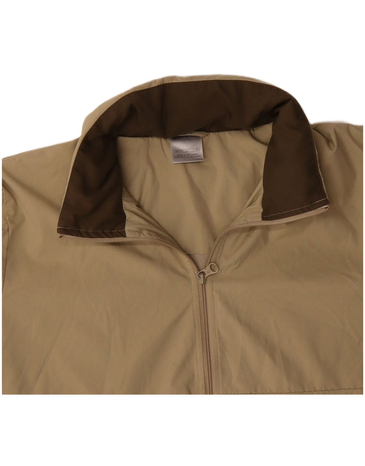 NIKE Womens Crop Hooded Tracksuit Top Jacket EUA 8/10 Médio Bege