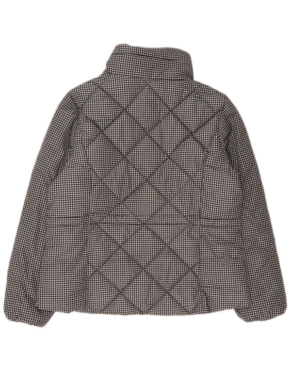Jaqueta acolchoada feminina Marks & Spencer Reino Unido 16 grande preto Houndstooth