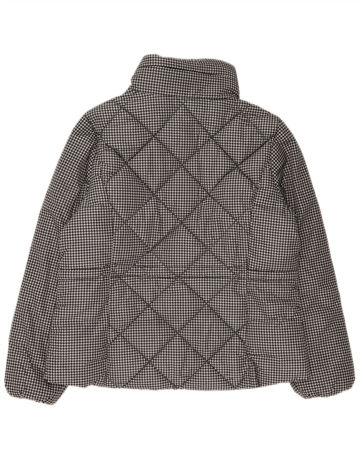 Jaqueta acolchoada feminina Marks & Spencer Reino Unido 16 grande preto Houndstooth