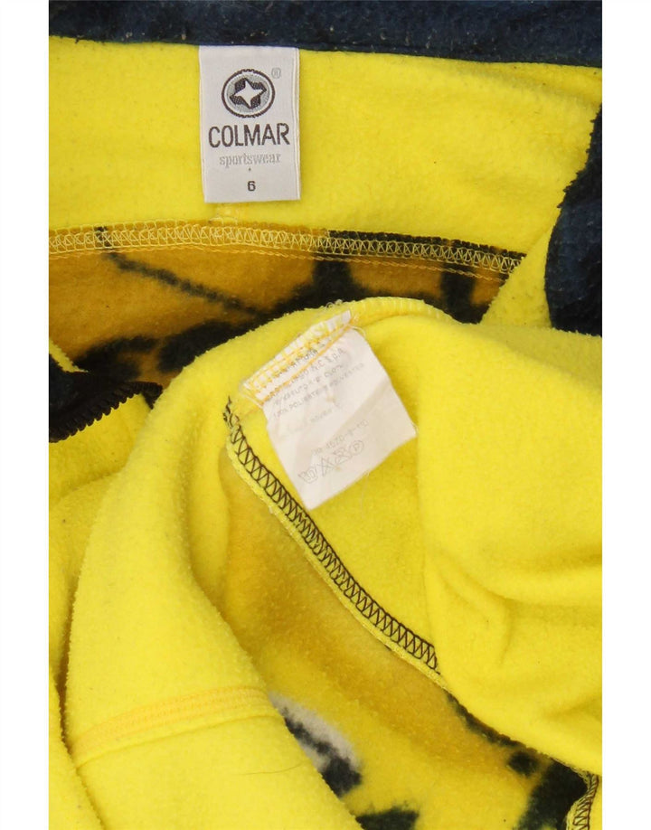 Suéter de lã masculino Colmar com zíper e gola 2XL poliéster colorblock amarelo
