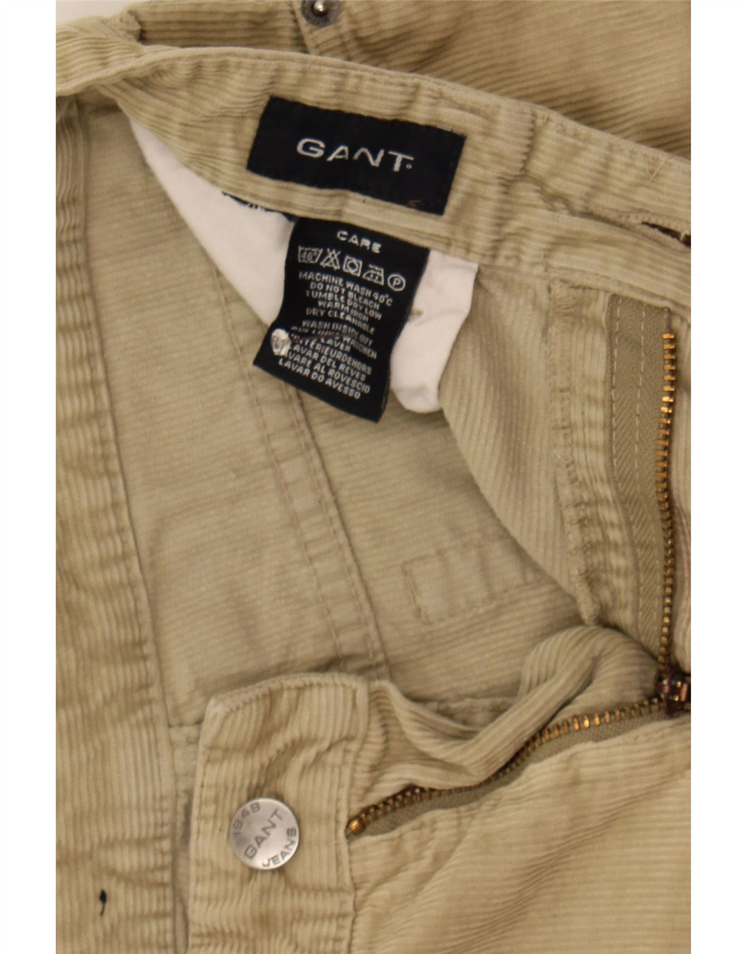 GANT Womens Straight Corduroy Trousers W26 L28 Beige Cotton Vintage Gant and Second-Hand Gant from Messina Hembry 
