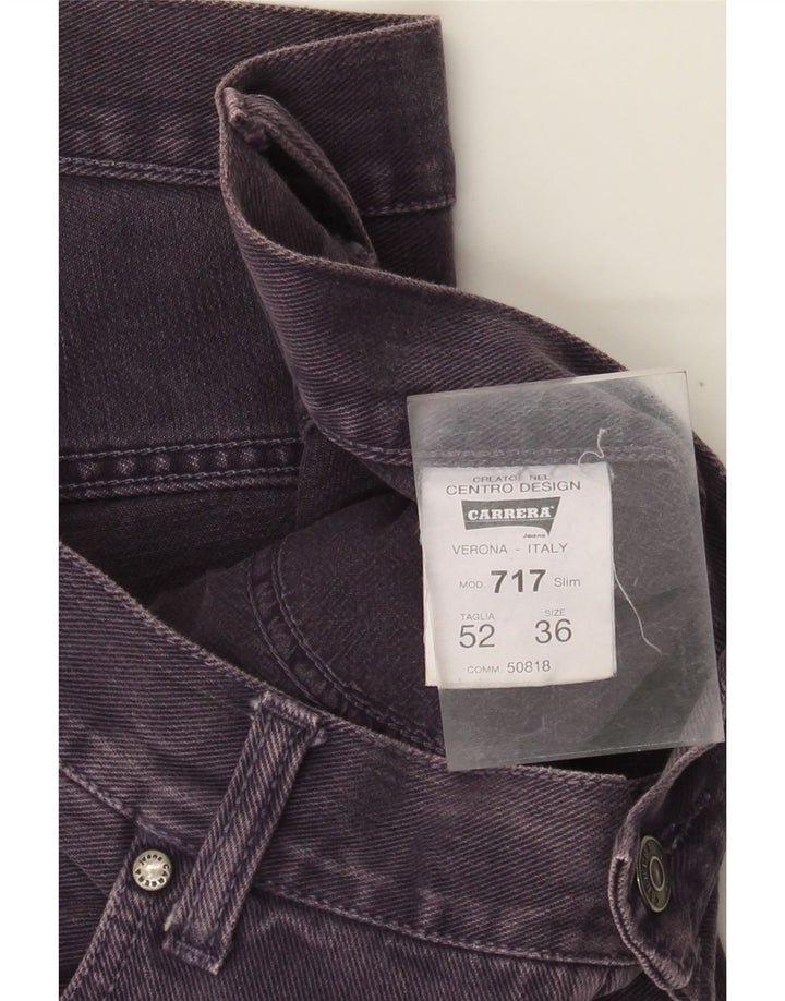 Carrera Mens Straight Jeans W36 L29 Roxo Algodão
