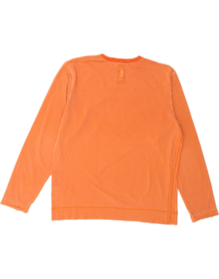 NAPAPIJRI Mens Graphic Sweatshirt Jumper XL Orange Cotton Vintage Napapijri and Second-Hand Napapijri from Messina Hembry 
