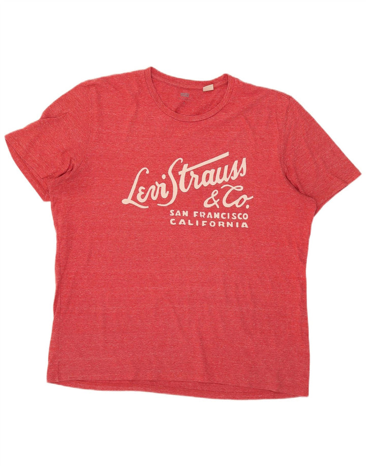 Camiseta gráfica masculina Levi's Top XL vermelho manchado