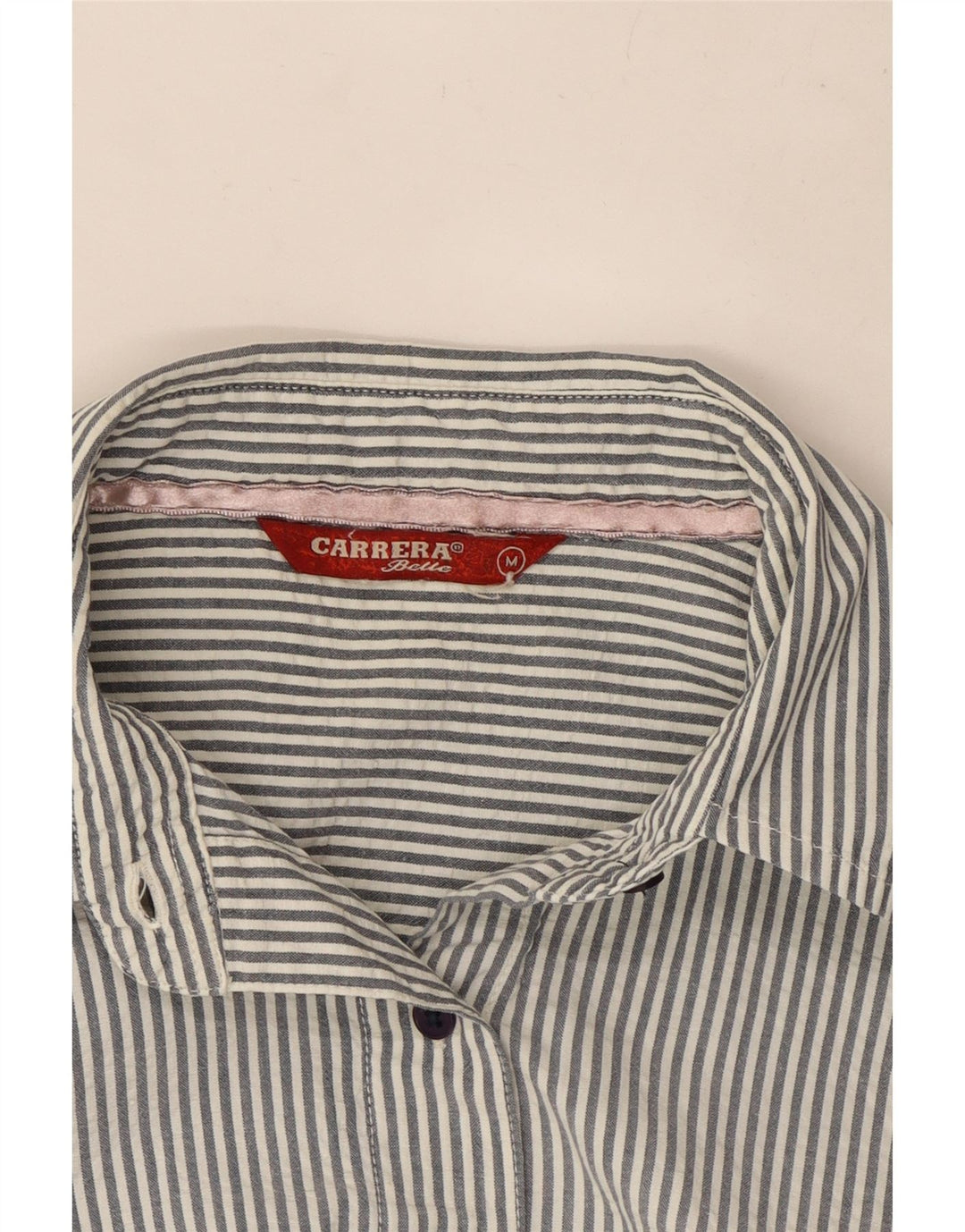 Camisa Carrera Mulher UK 12 Médio Listrado Cinza