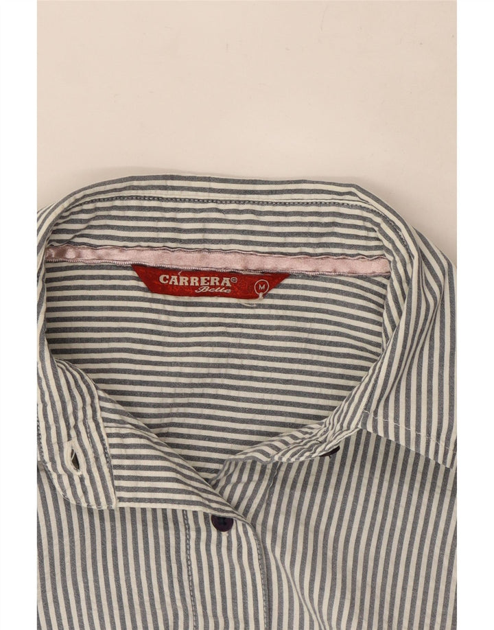 Camisa Carrera Mulher UK 12 Médio Listrado Cinza