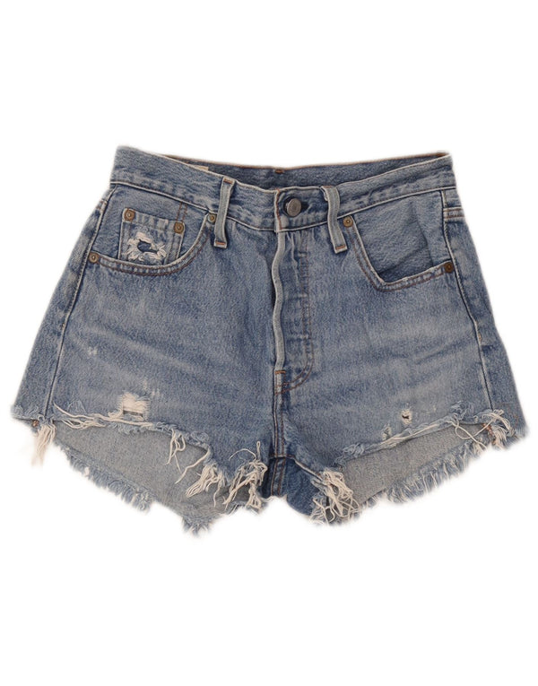 Shorts jeans feminino Levi's 501 desgastado W23 2XS algodão azul