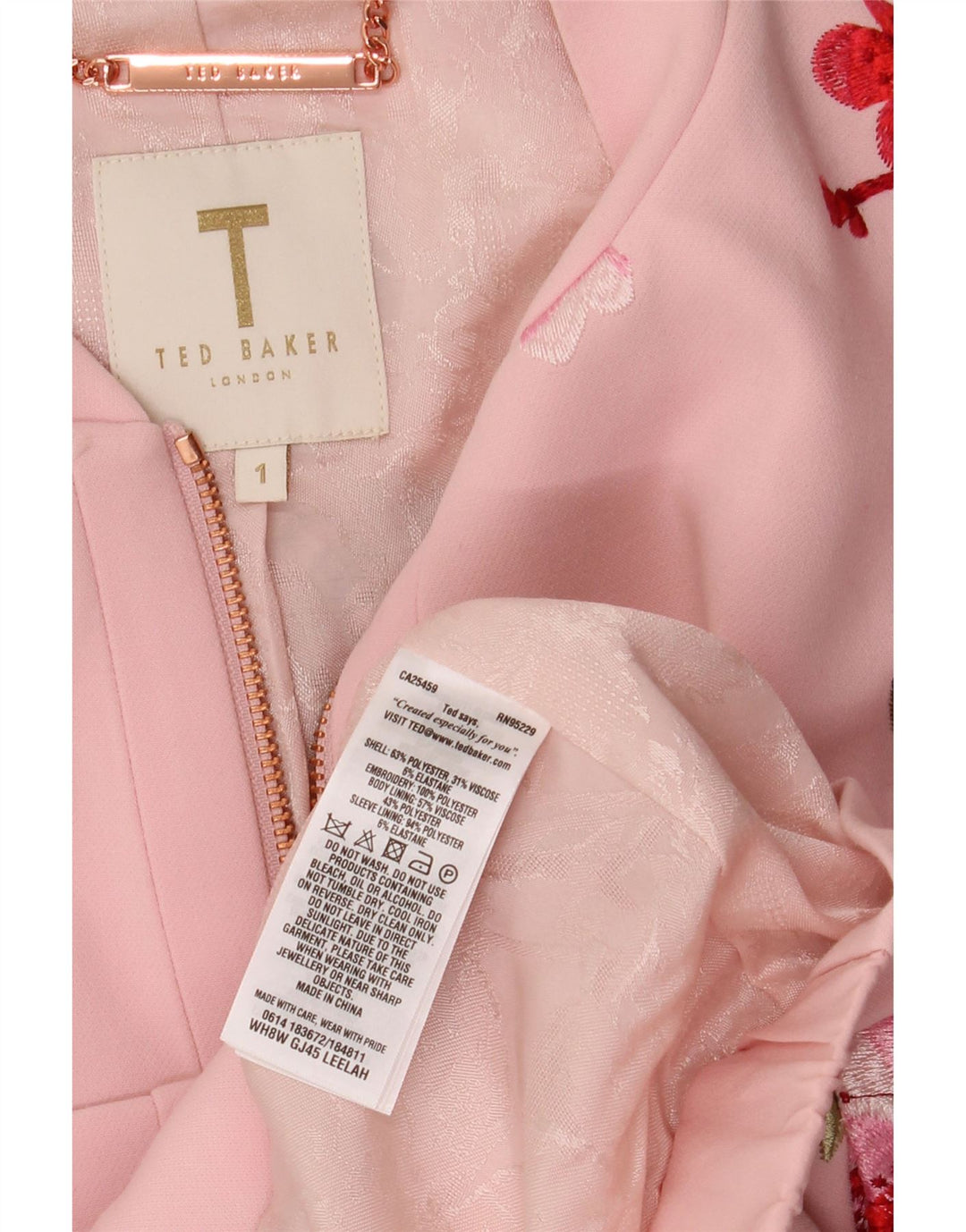 Cardigan feminino folgado TED BAKER tamanho 1 XS rosa floral poliéster