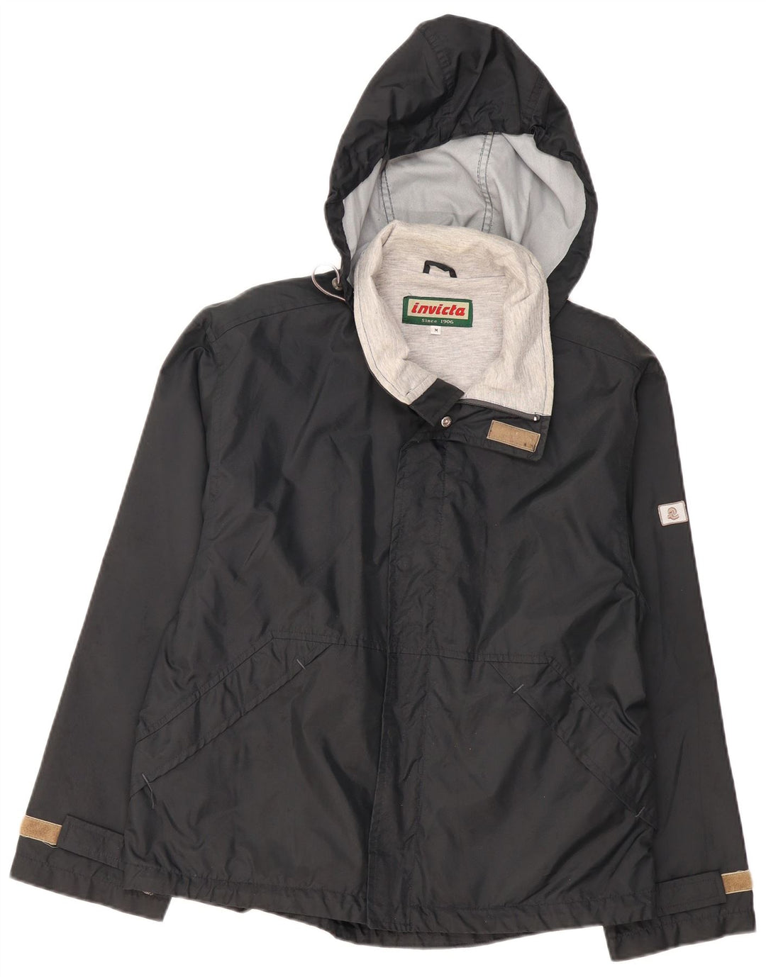 Jaqueta corta-vento masculina INVICTA com capuz Reino Unido 38 nylon preto médio