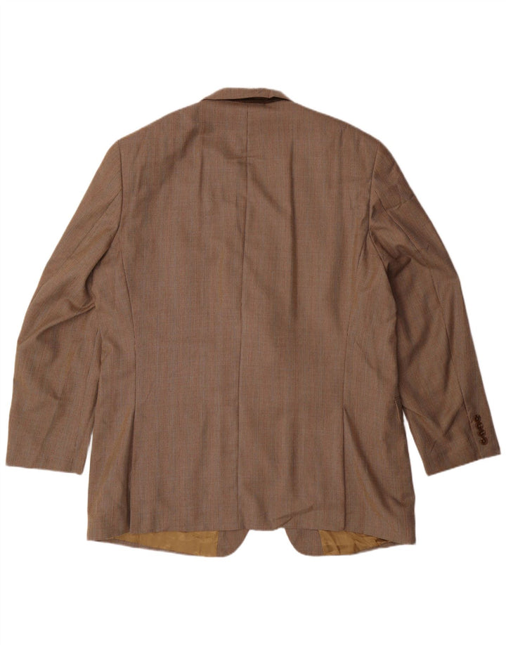 Jaqueta blazer masculina IZOD Longline com 2 botões Reino Unido 46 3XL Bege Houndstooth