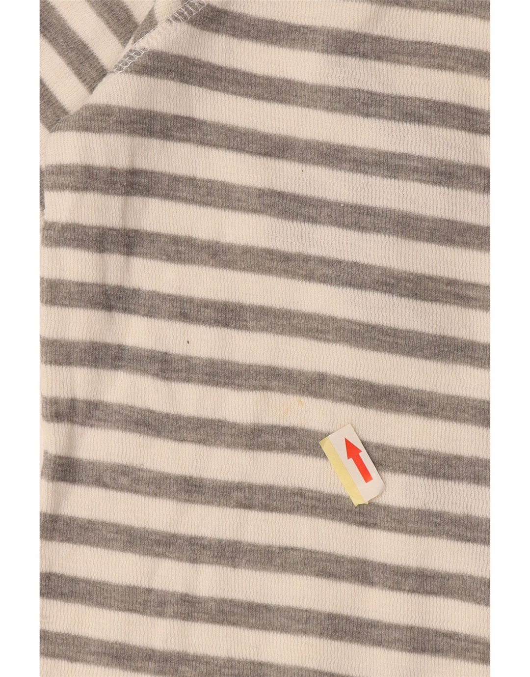 Top gráfico feminino Superdry manga comprida UK 10 algodão listrado cinza pequeno