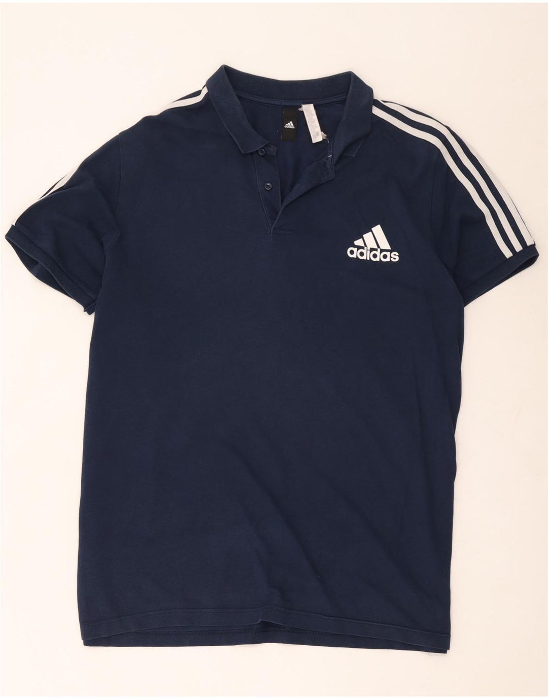 Camisa polo masculina Adidas grande algodão azul marinho