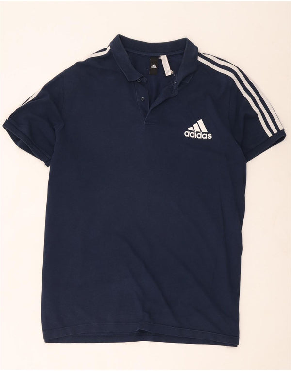 Camisa polo masculina Adidas grande algodão azul marinho