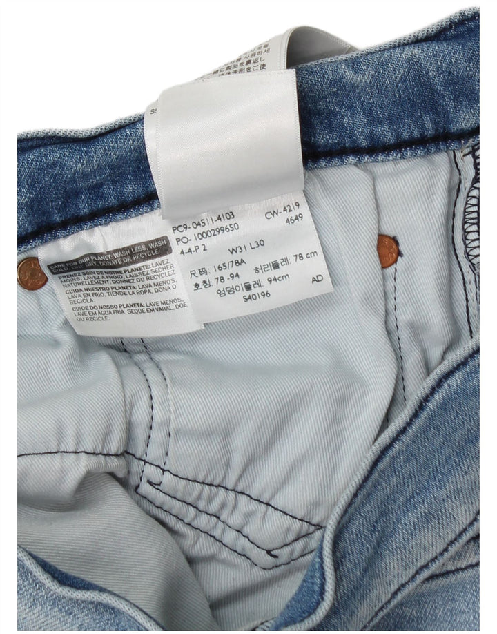 Calça jeans reta masculina Levi's W31 L30 azul algodão