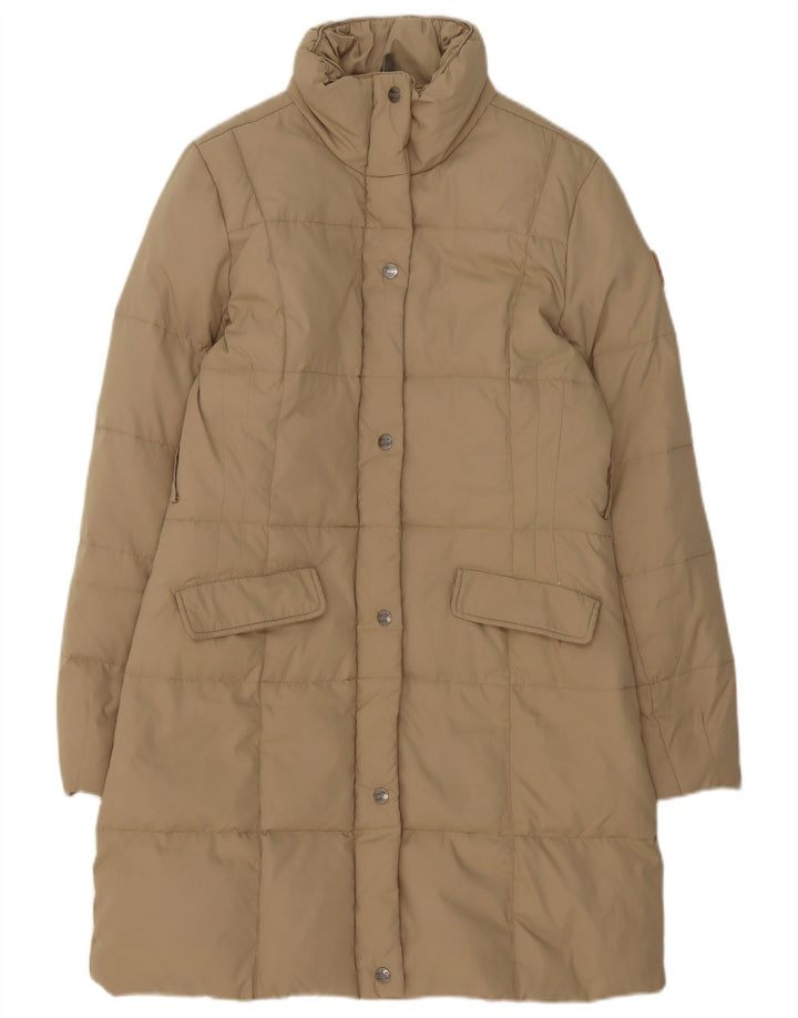 Casaco acolchoado feminino Puffa UK 14 poliéster bege médio