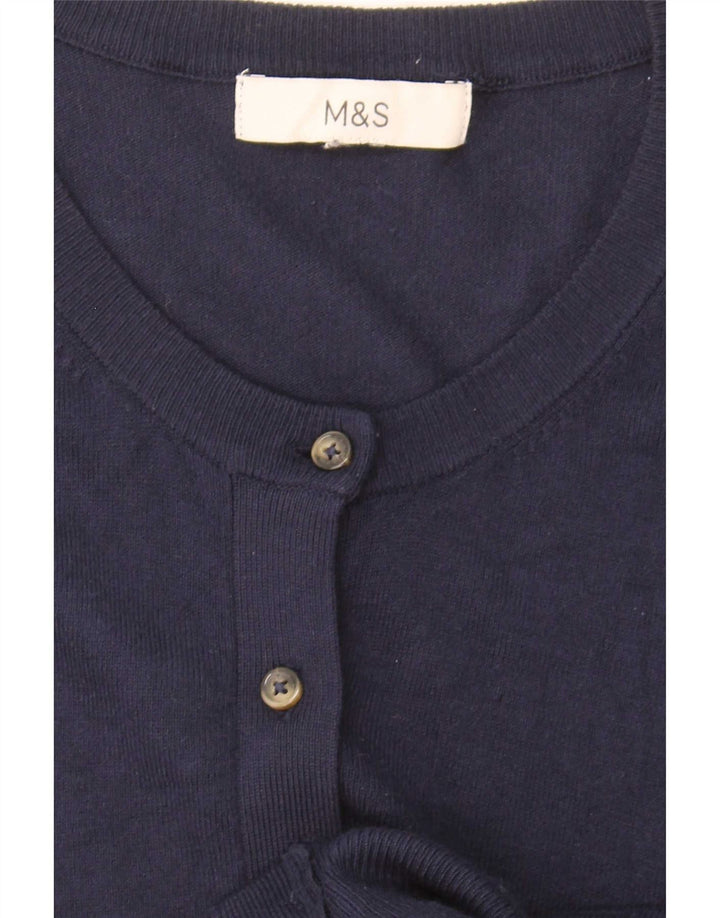 Suéter cardigã feminino Marks & Spencer Reino Unido 16 grande azul marinho