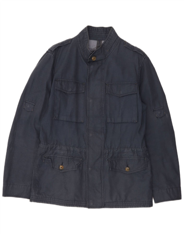 Jaqueta militar masculina MASSIMO DUTTI UK 36 pequena azul marinho