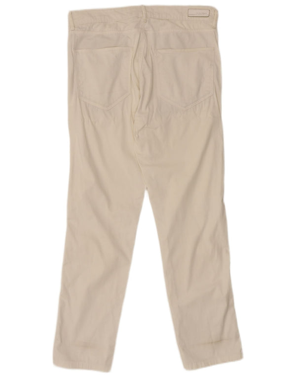 Zara Mens Slim Calça Casual EU 40 Médio W31 L29 Branco