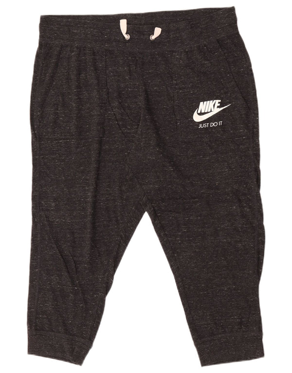Nike Womens Capri Calças de treino Joggers UK 16 Grande Preto Flecked