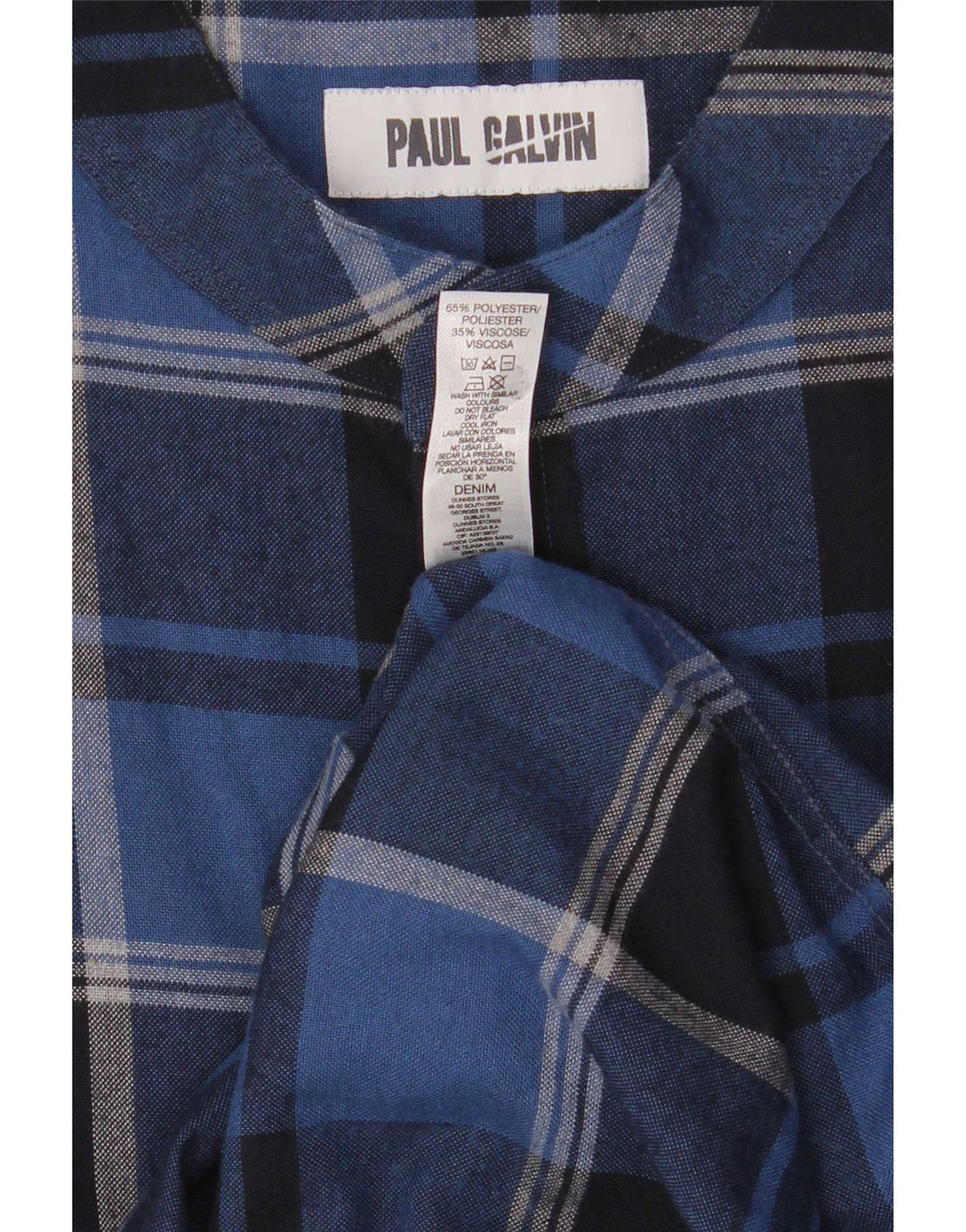 Camisa masculina Paul Galvin XL azul xadrez poliéster